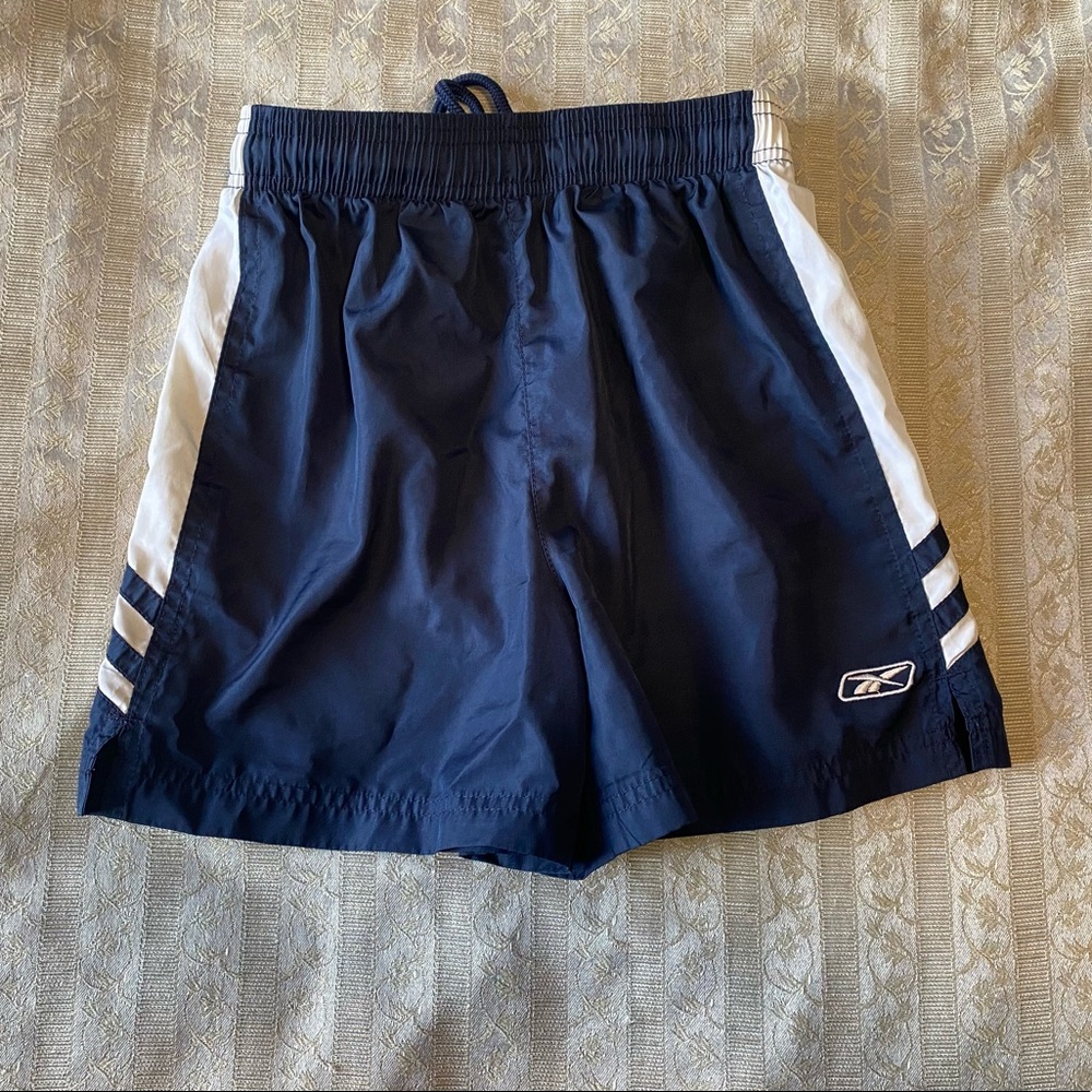 Unisex navy and white Reebok shorts